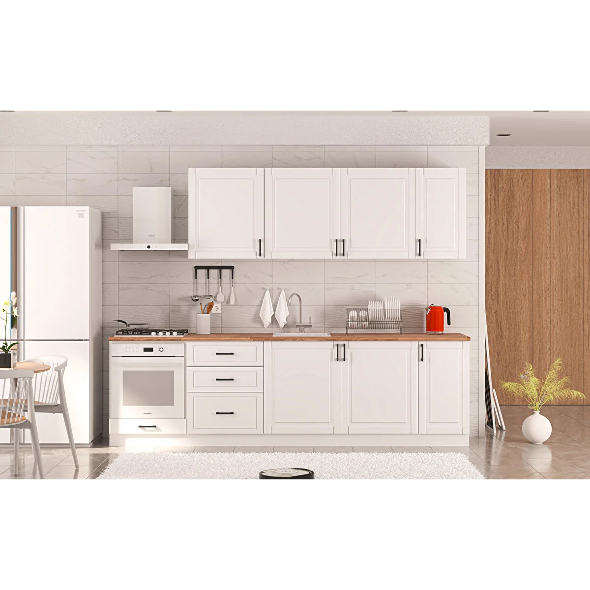 Beyaz Modern Tasarım Mutfak Dolabı